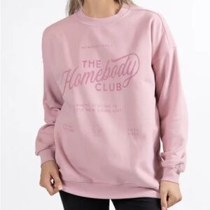 Pink Lily Homebody Club Mauve Oversized Sweatshirt